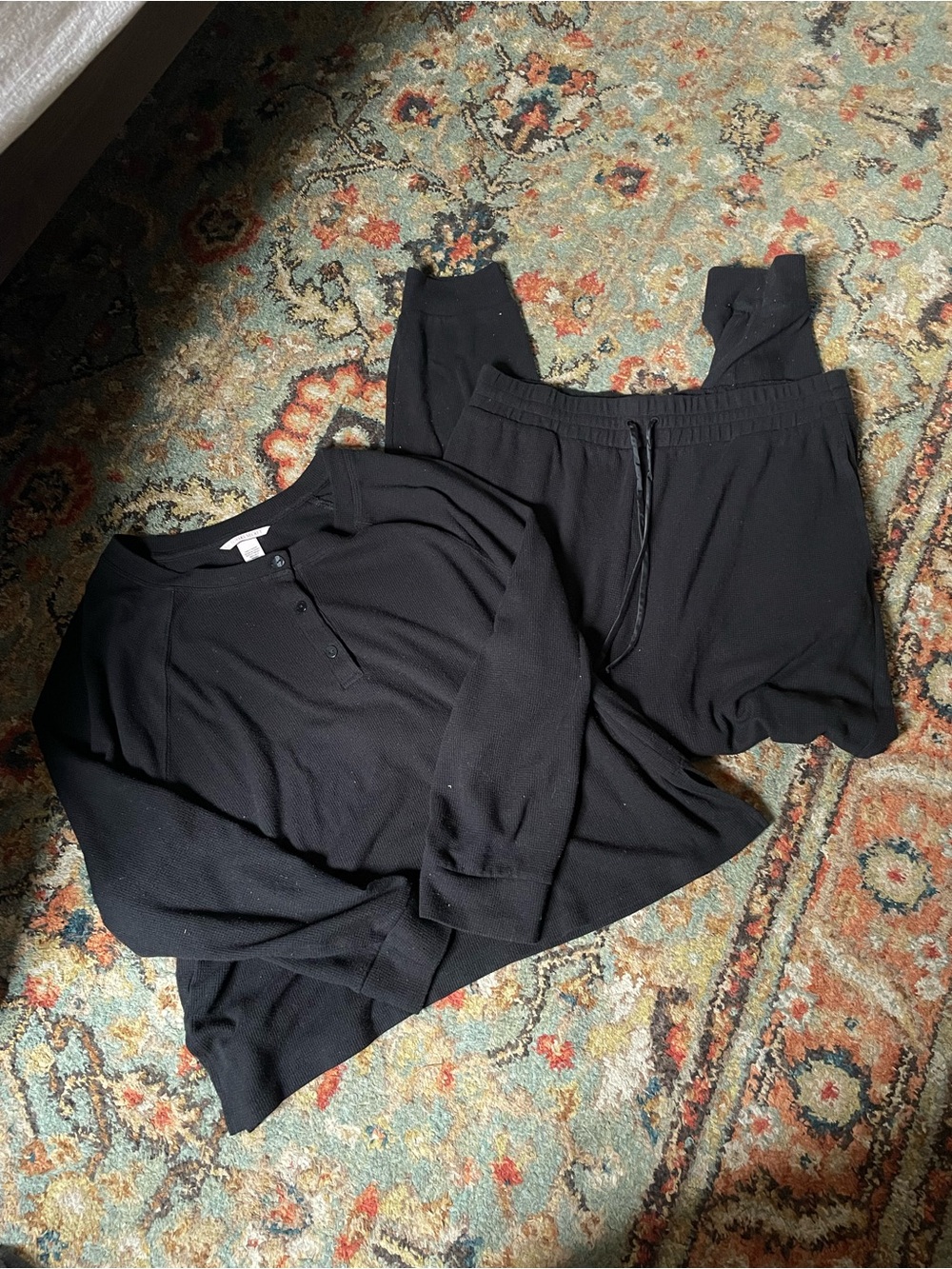 Victoria’s Secret Black Two-Piece Loungewear Set Medium